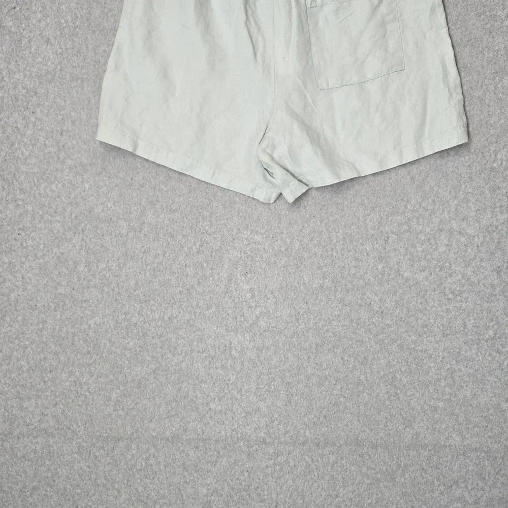 Calvin Klein Women Shorts X-LARGE Light Green Linen Coastal Beach 4